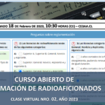 CURSO ABIERTO DE FORMACIÓN DE RADIOAFICIONADOS, CLASE VIRTUAL NRO. 02, AÑO 2023