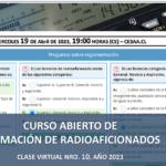 CURSO DE FORMACIÓN DE RADIOAFICIONADOS, CLASE VIRTUAL NRO. 10, AÑO 2023