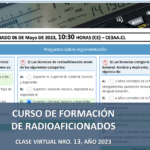 CURSO DE FORMACIÓN DE RADIOAFICIONADOS, CLASE VIRTUAL NRO. 13, AÑO 2023