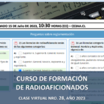 CURSO DE FORMACIÓN DE RADIOAFICIONADOS, CLASE VIRTUAL NRO. 28, AÑO 2023