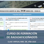 CURSO DE FORMACIÓN DE RADIOAFICIONADOS, CLASE VIRTUAL NRO. 34, AÑO 2023
