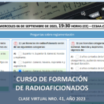 CURSO DE FORMACIÓN DE RADIOAFICIONADOS, CLASE VIRTUAL NRO. 41, AÑO 2023