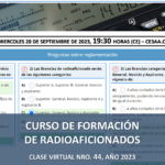CURSO DE FORMACIÓN DE RADIOAFICIONADOS, CLASE VIRTUAL NRO. 44, AÑO 2023